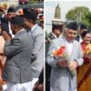 इन्द्रजात्रामा स्वागतको फरक दृश्य : राष्ट्रपतिलाई बालेनको, प्रधानमन्त्रीलाई गुरागाईँको
