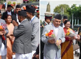 इन्द्रजात्रामा स्वागतको फरक दृश्य : राष्ट्रपतिलाई बालेनको, प्रधानमन्त्रीलाई गुरागाईँको